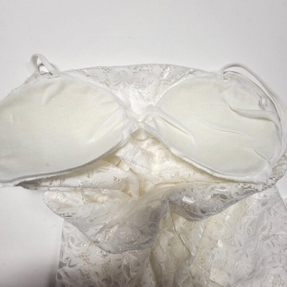 White Lace Long Camisole Lace Tank Top Stretchy Long Camisole - Size L- NEW - Picture 2 of 8